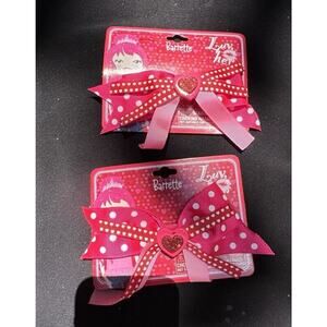 2 Adorable Brand New Valentines Hair Bows With Barrette